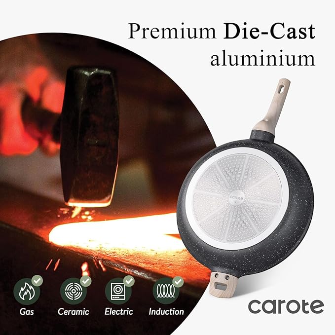 CAROTE 12.5 inch Nonstick Frying Pan Skillet, Non Stick Granite Fry Pan Egg Pan - Image 7