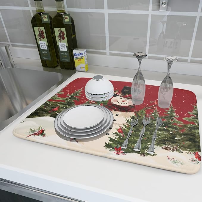 Christmas Snowman Dish Drying Mat - Image 6