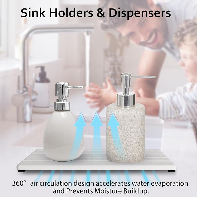 Diatomite Soap Dish, Water Absorbing Stone Tray, Kitchen Sink Organizer - Image 2