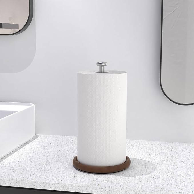 VEHHE Wooden Paper Towel Holder Countertop - Image 9