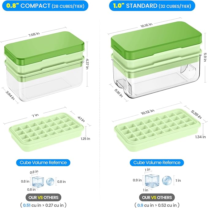 PHINOX Ice Cube Tray With Lid and Bin, Ice Trays - Image 4