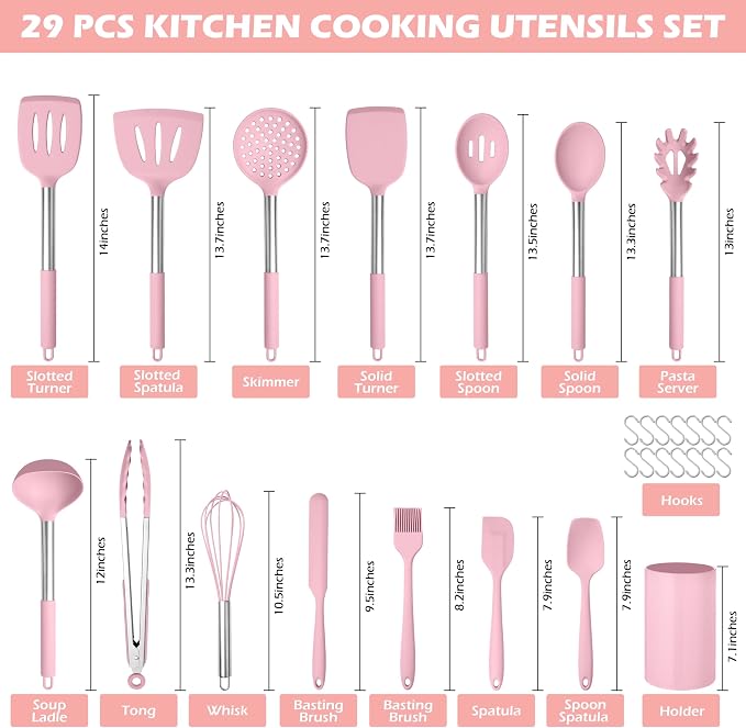 HaWare 29 PCS Silicone Cooking Utensils Set, Heat Resistant Kitchen Utensils Set - Image 2