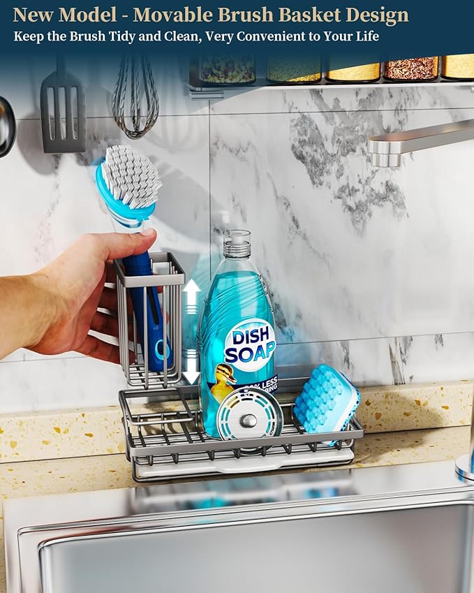 Consumest Sponge Holder for Kitchen Sink, Sink Caddy Organizer - Image 2