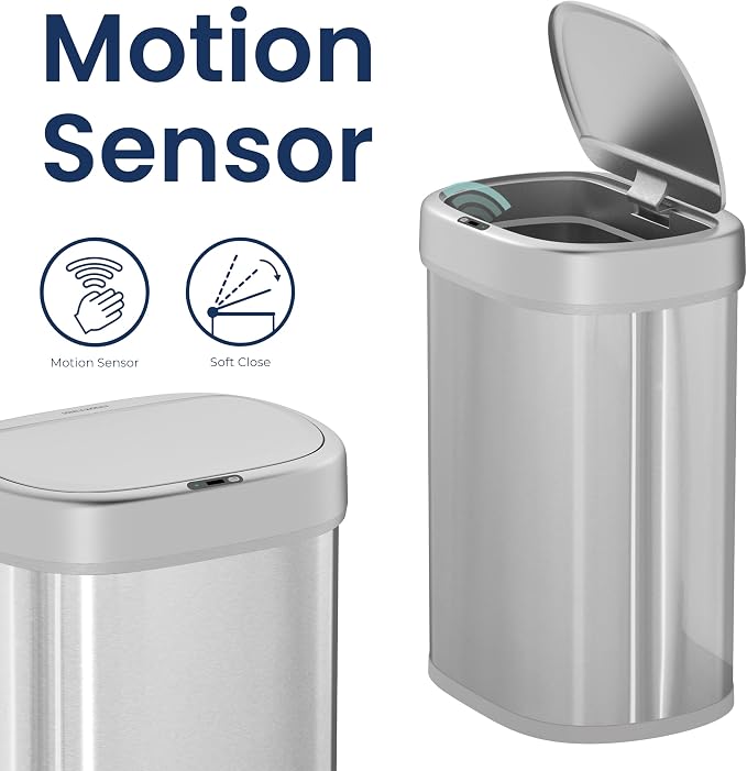 Ninestars DZT-80-24 Automatic Motion Sensor Trash Can - Image 2