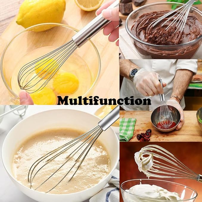Polly Online Stainless Steel Whisk Set, 3 Packs Balloon Whisk - Image 6