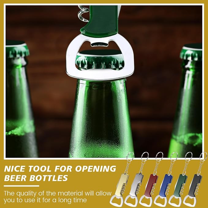 Ziliny 24 Pcs Bottle Opener Keychain Bulk Wine Bottle Beer Opener Keychain - Image 7