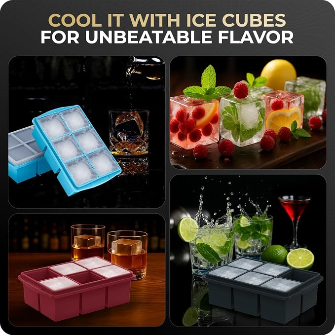 Large Ice Cube Trays for Whiskey, Silicone Ice Cube Tray, - Image 6