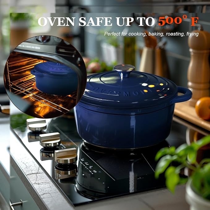 Overmont Enameled Cast Iron Dutch Oven - Image 3