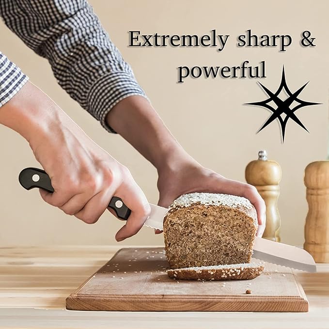 Moss & Stone 14 Pcs Knife Block Set Stainless Steel, Premium Forged Kitchen - Image 9