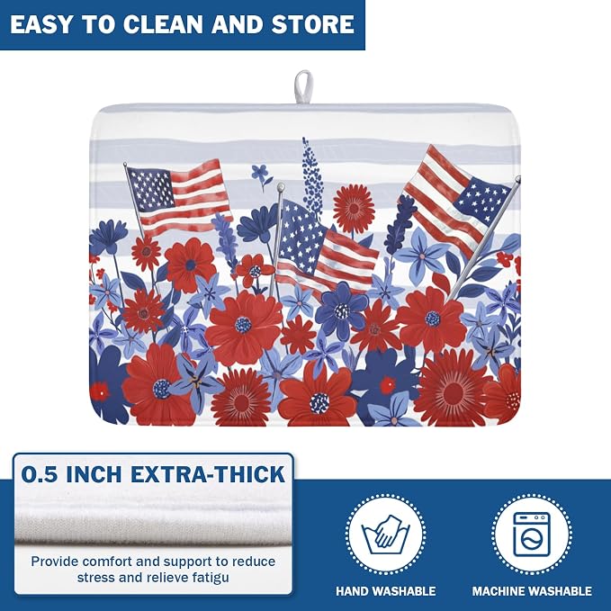 Patriotic Floral Dish Drying Mat - Image 5
