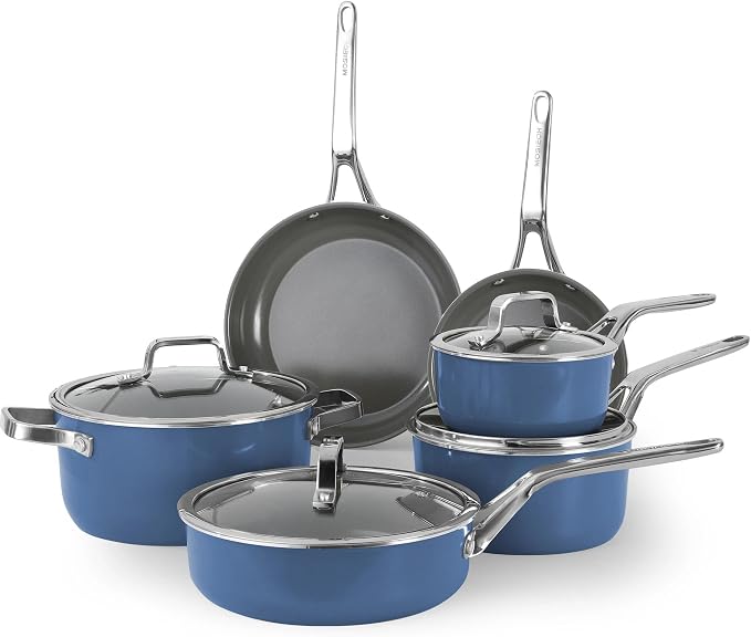 10-Piece Nonstick Ceramic Cookware Set, Non-Toxic Ceramic Coated Aluminum Pots by Unknown