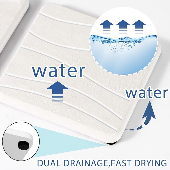 2PCS Water Absorbing Stone Tray, Fast Drying Stone Sink Tray, Water Absorbent - Image 2