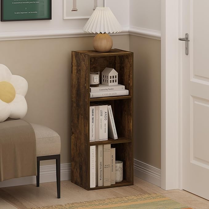 Furinno LUDER Book Shelf, 3-Cube Bookshelf, Bookcase - Image 2