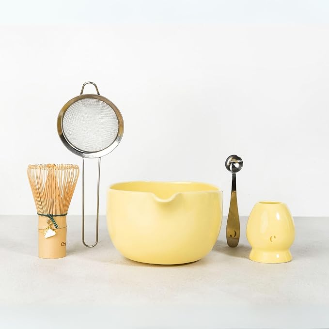 Crafti Matcha Whisk Set | Golden Hour 6-Piece Matcha Kit | Matcha Bowl - Image 8