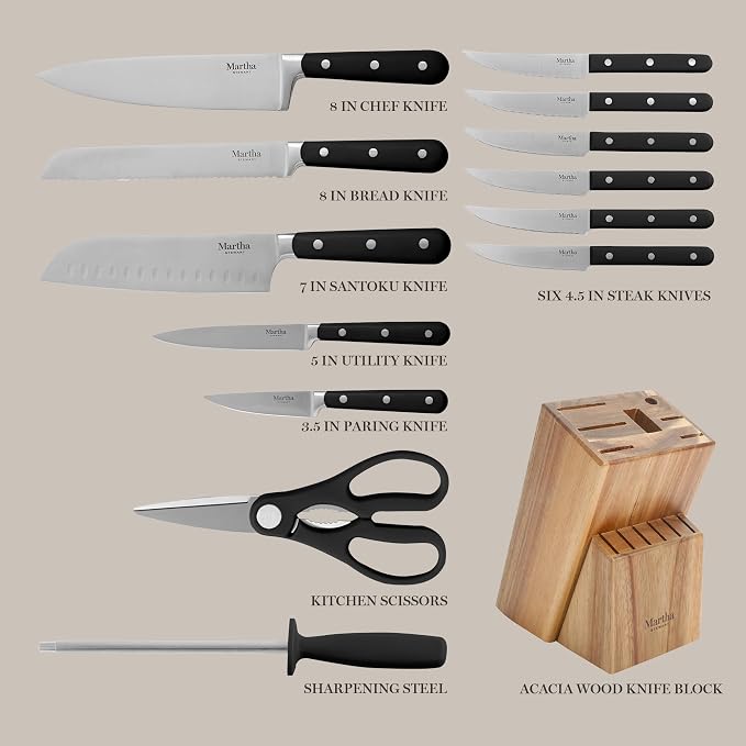 Martha Stewart Eastwalk 14 Piece High Carbon Stainless Steel Cutlery Knife - Image 3