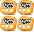 4 Pack Orange Digital Kitchen Timer Magnetic Digital Timer by Unknown