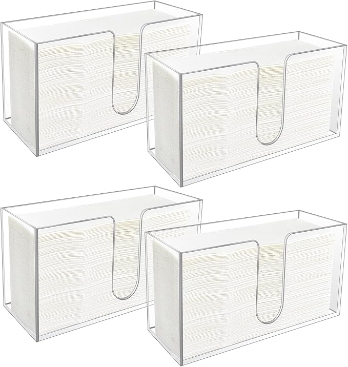 4 Pack Acrylic Paper Towel Holder, Countertop Napkin Dispenser by CDIVEFTN