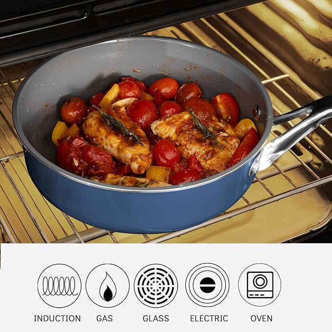 10-Inch Ceramic Non-Stick Cookware Set, 8-in-1 Multifunctional Cookware - Image 6