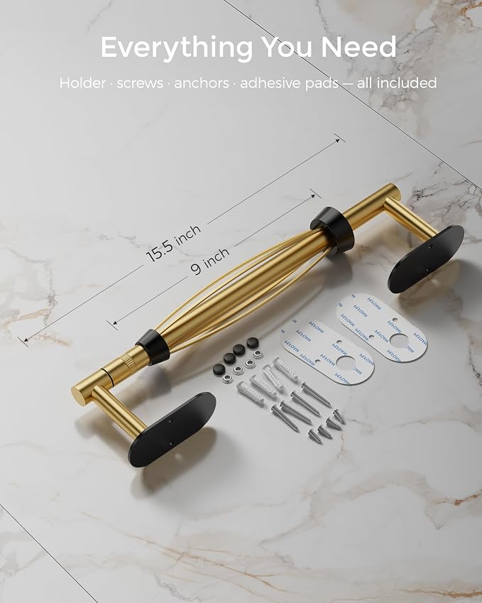 Paper Towel Holder Under Cabinet, Self Adhesive or Wall Mount - Image 8