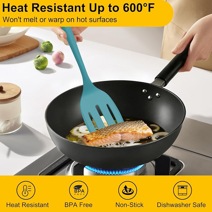 Beijiyi Silicone Spatula Set of 4, 600°F Heat Resistant, BPA Free Kitchen - Image 4