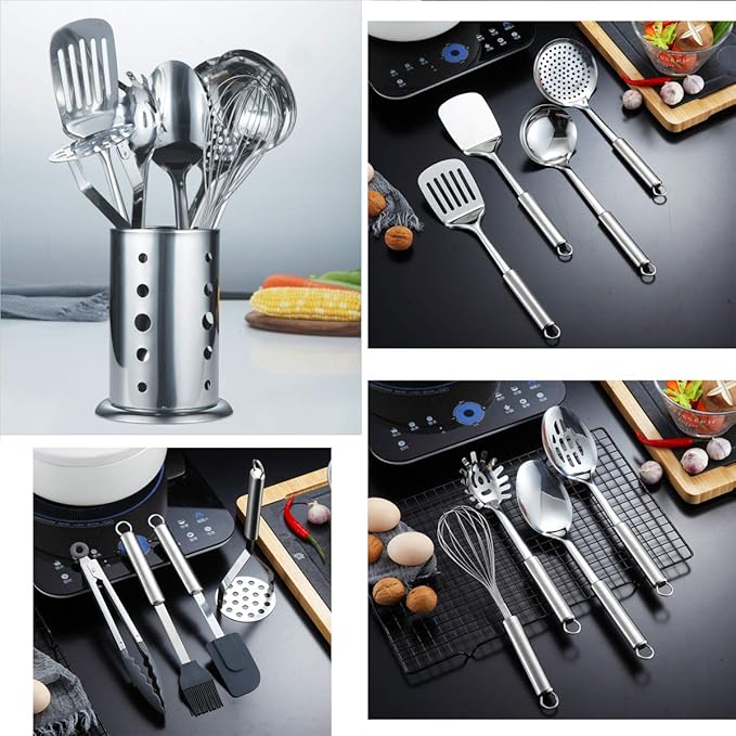 Berglander Cooking Utensil Set 13 Piece Stainless Steel Kitchen Tool Set - Image 7