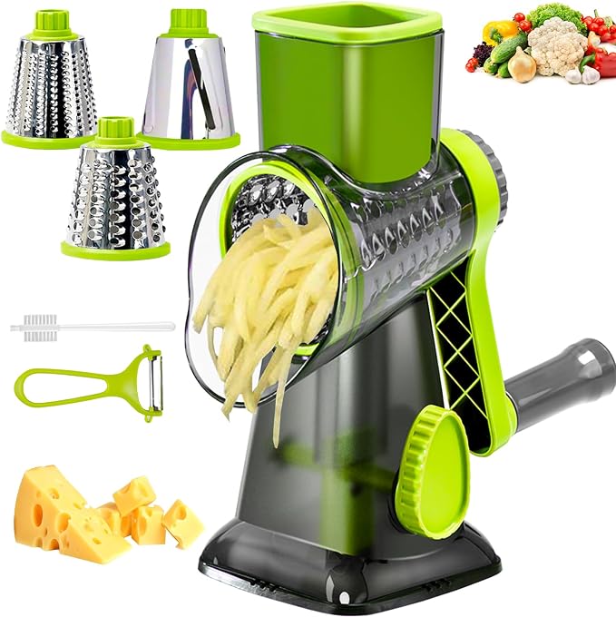 Cheese Grater with Handle, Vegetables and Fruits and Easy to Clean by Eleko+Meyar