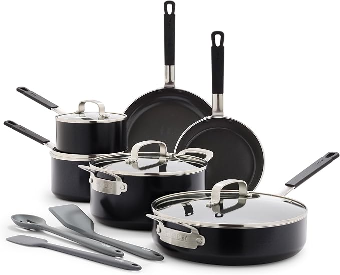GreenPan x Bobby Flay 13 Piece Nonstick Cookware Pots and Pans Set, PFAS-Free by GreenPan