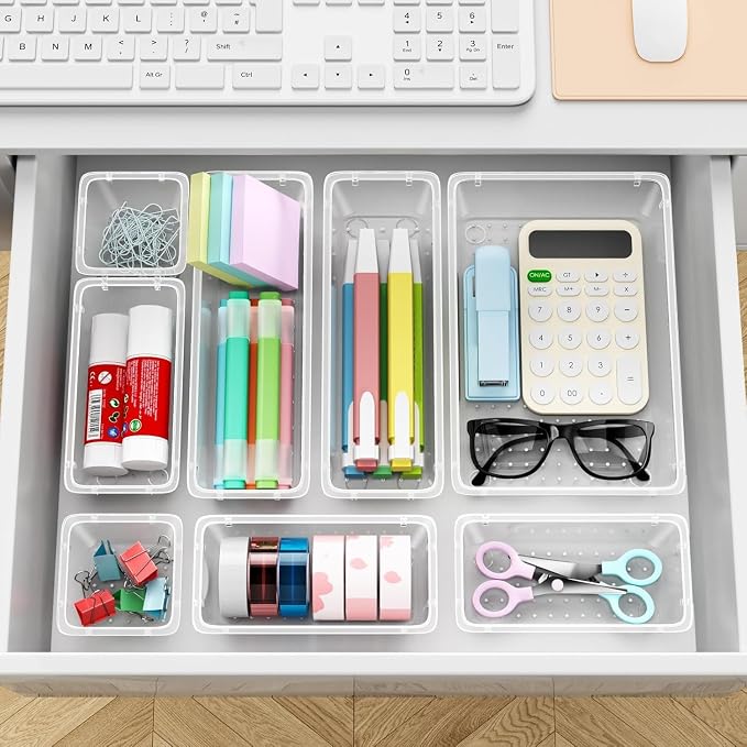 ElegantArray 12 PCS Drawer Organizer Set, 4 Sizes Tool Storage Trays, - Image 6