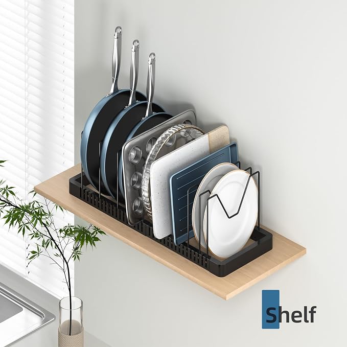 PanPanPal Pots and Pans Organizer under Cabinet, Expandable Pot Lid Organizer - Image 7