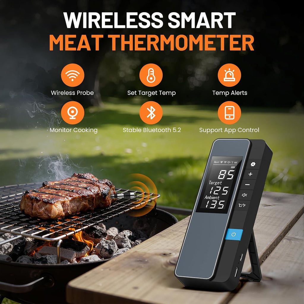 Smart Bluetooth Wireless Meat Thermometer, Digital Smart Base, 1 Probe
