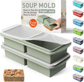 Silicone Freezer Tray with Lid Soup Freezer Container Molds with Steel by Socisen