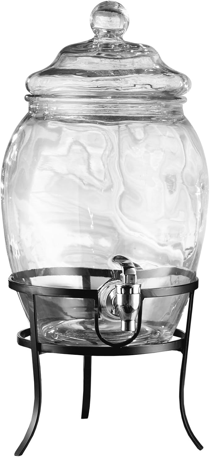 Style Setter Beverage Dispenser Cold Drink Dispenser w/ 2-Gallon Capacity Glass - Image 4