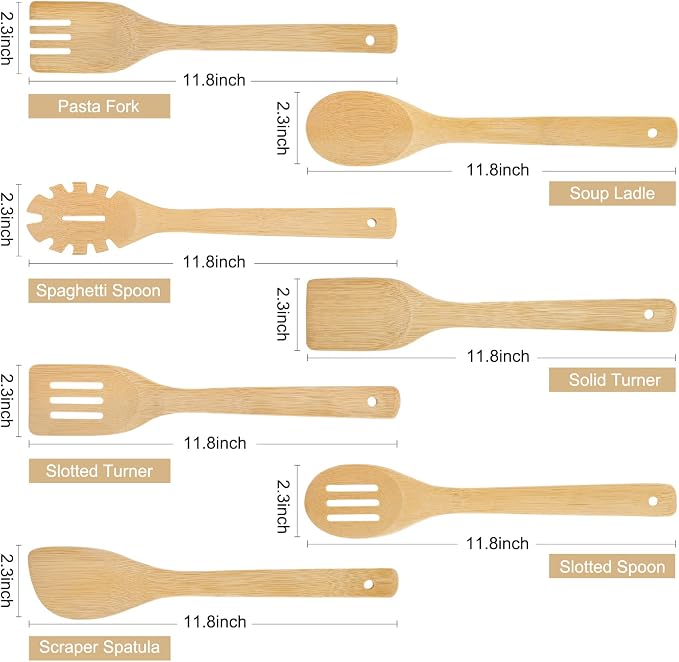Wooden Spoons for Cooking is for All Kitchen. Made From Bamboo Wood, Wooden - Image 2