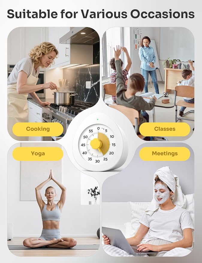 LIORQUE Visual Timer for Kids, 60-Minute Countdown Kitchen Timers for Cooking - Image 9