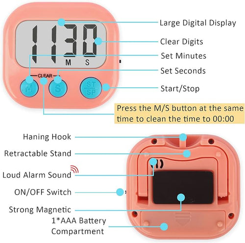12 Pack Digital Kitchen Timers for Cooking Magnetic Timer for Cooking Loud - Image 2