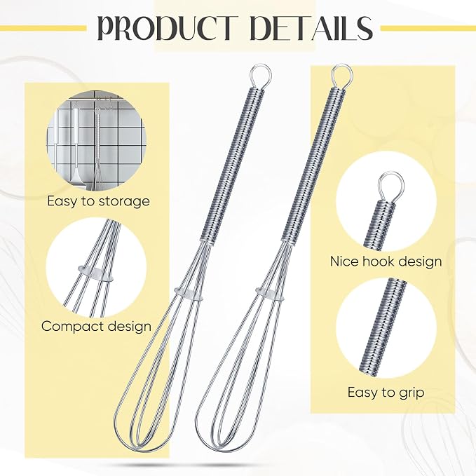 Baderke 50 Pcs Mini Whisk Bulk Small Whisks - Image 3