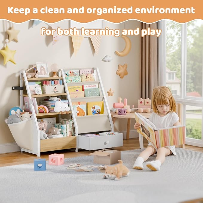 HAVLOTII Kids Bookshelf and Toy Storage - Image 6