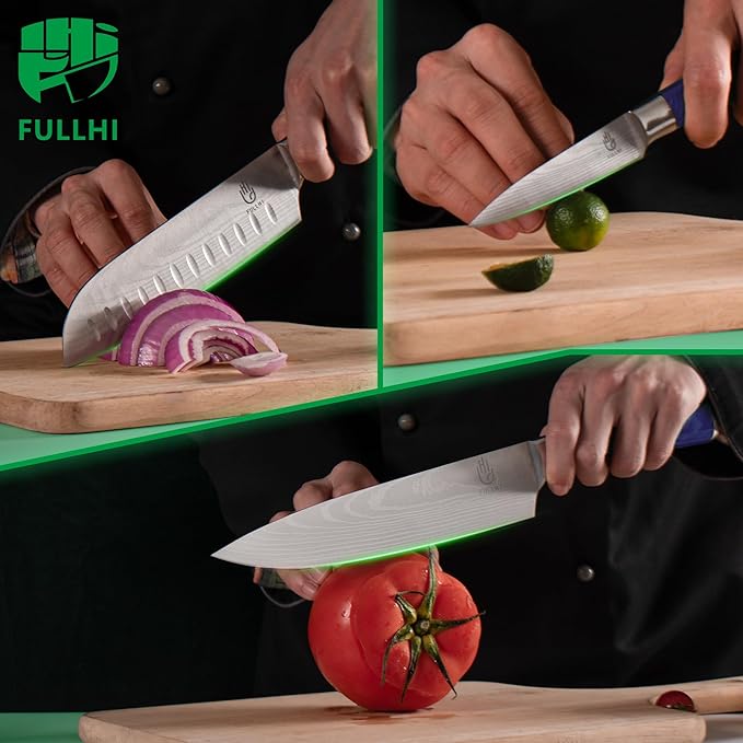 FULLHI Knife Set with Magnetic Knife Block Holder, German Stainless Steel chef - Image 4