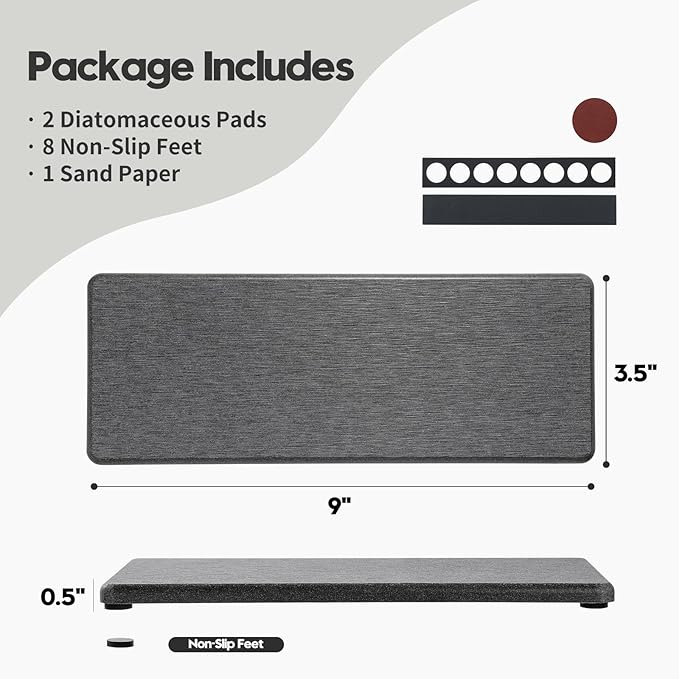 Razborci 2PCS Bathroom Trays, Water Absorbing Diatomite Stone Quick Drying Mat - Image 6