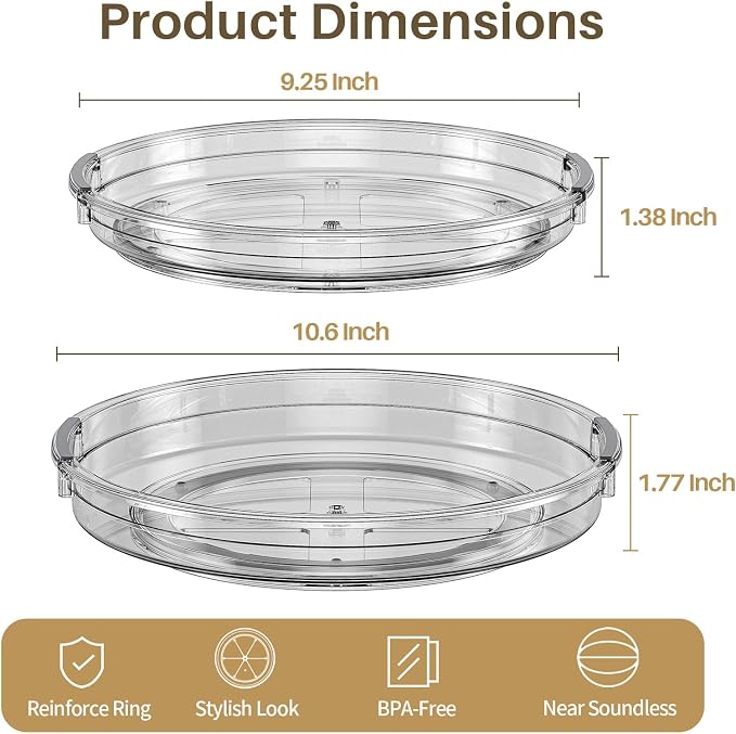 LAMU 2 Pack Lazy Susan Turntable Organizer - Image 7
