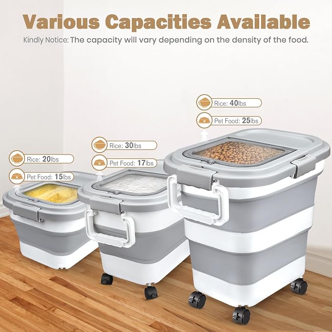 Komzon Rice Storage Container, Collapsible Airtight 10-40 Lb Rice Storage - Image 2