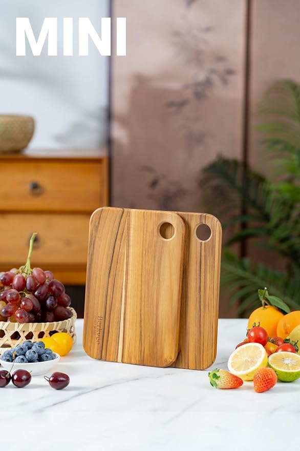 2 Pcs Berkvee Small Teak Wood Cutting Board - Image 3
