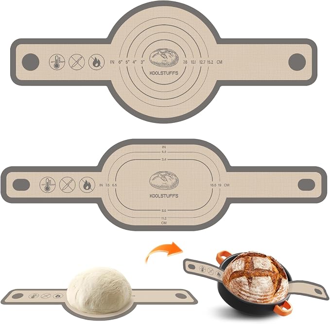 Silicone Bread Sling Oval and Round, Sourdough Tools & Dutch Oven Accessories by Koolstuffs