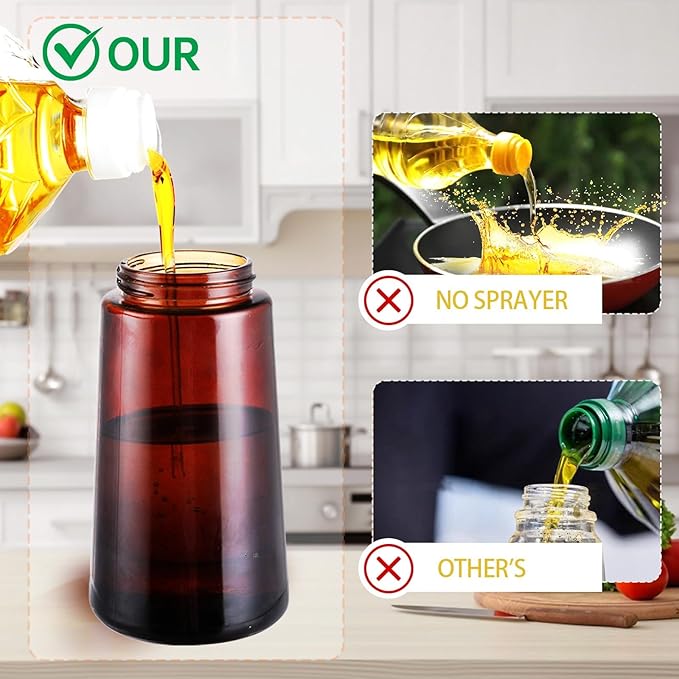 LAKUMIQI 2 in 1 Oil Sprayer for Cooking, 16oz Olive Oil Dispenser Bottle for - Image 5