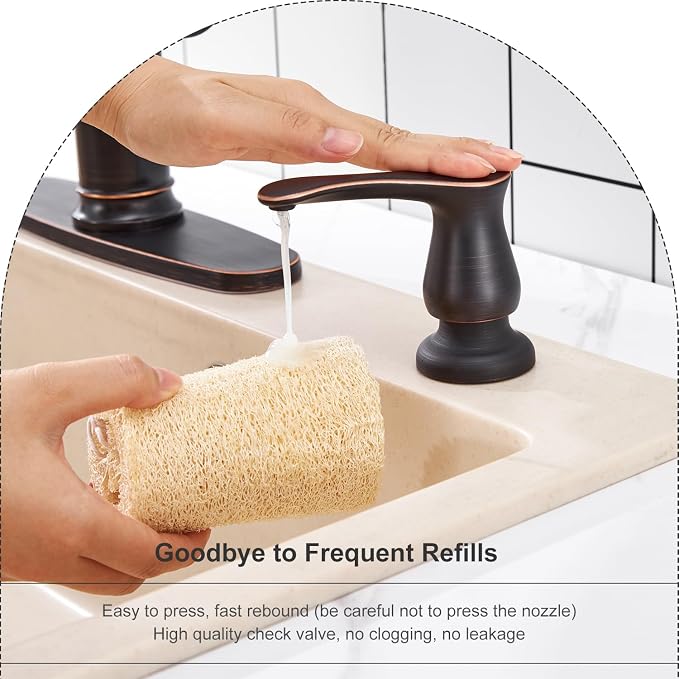 GAGALIFE Kitchen Sink Soap Dispenser Oil Rubbed Bronze, Under Sink Soap - Image 5