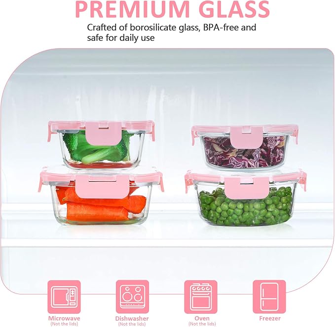 KOMUEE 24 Pieces Glass Food Storage Containers Set, Meal Prep Containers - Image 3