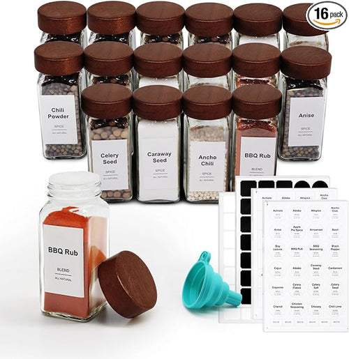16 Pcs Spice Jars, 4oz Seasoning Containers by ckcy