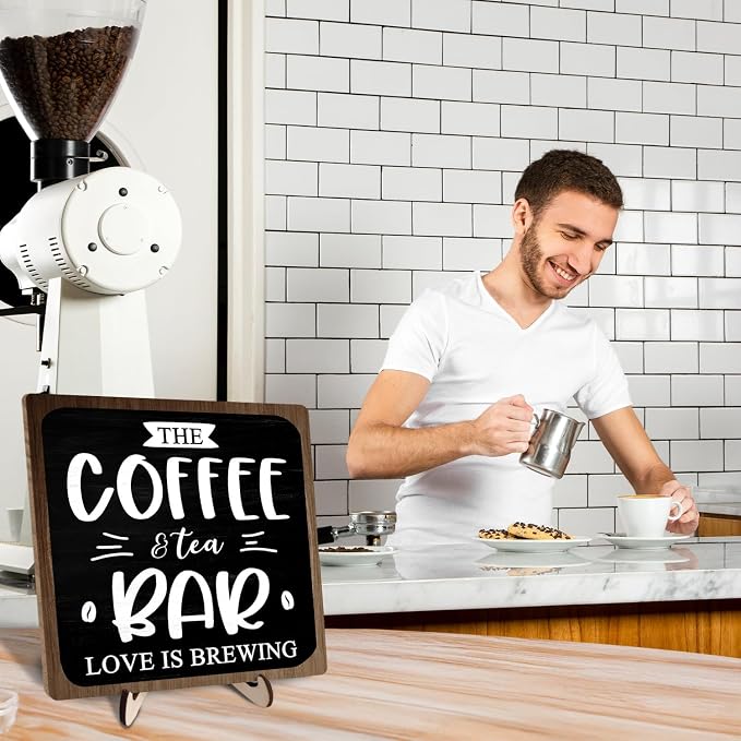 Coffee Bar Decor Sign, Rustic Wooden Plaque - Image 7