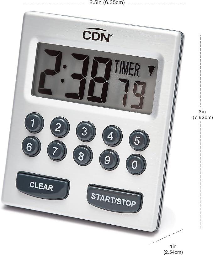 CDN Direct Entry 2- Alarm Digital Kitchen Timer | Counts Up & Down, 10 Hours by - Image 7