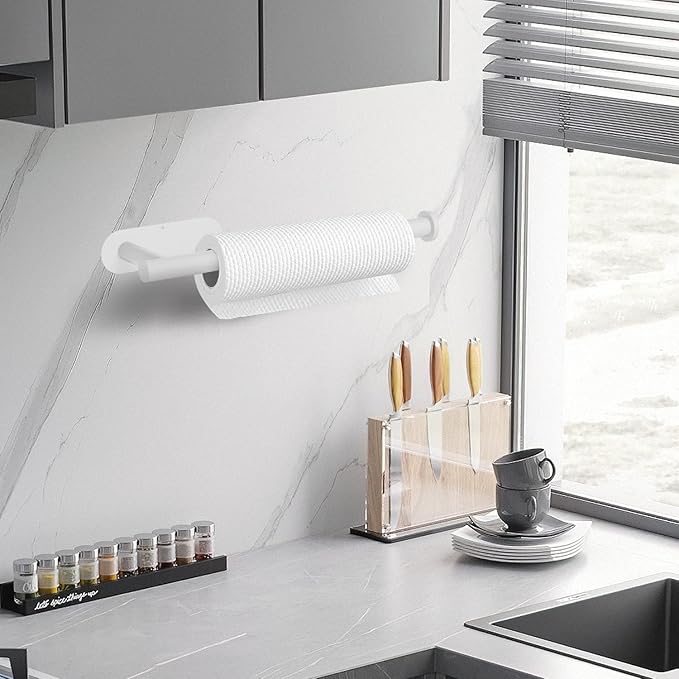 DEKAVA Under Cabinet Wall Mount Paper Towel Holder, Self-Adhesive Bar, - Image 7